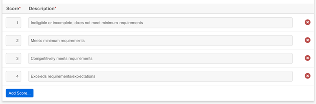 RFP Scoring in Bid Express